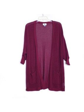 Old Navy Burgundy Red Open Knit Dolman Sleeve Cardigan Sweater Womens Size Small